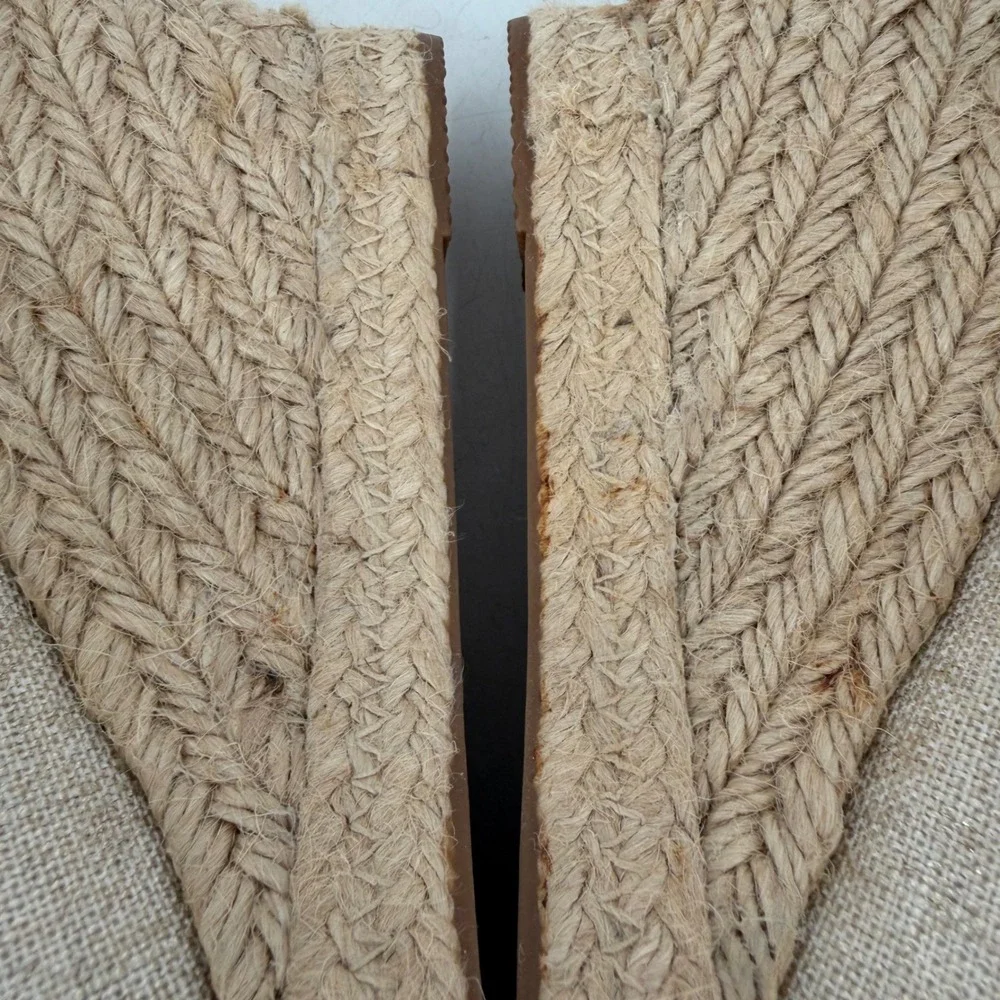 J.Crew Seville Espadrille Wedges Womens Sz 9 Gold Metallic Canvas Coastal Preppy